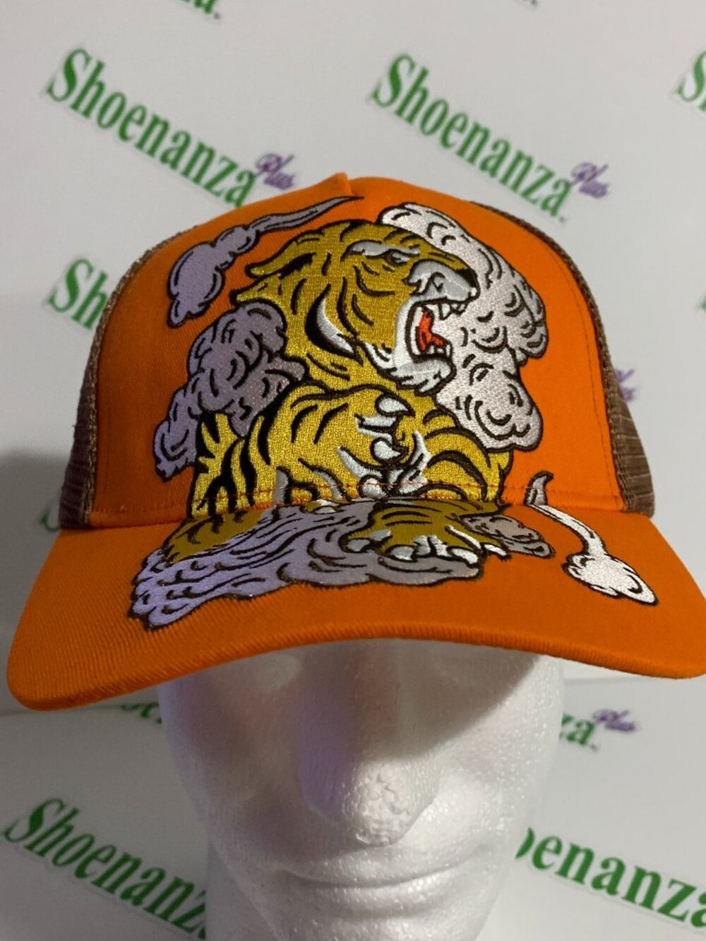 Headgear Classics Hat Tiger Cloud Embroidered Trucker Snapback Dad Cap Orange